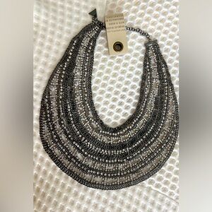 New With Tags! By Anthropologie! Elegant Silver Statement Necklace